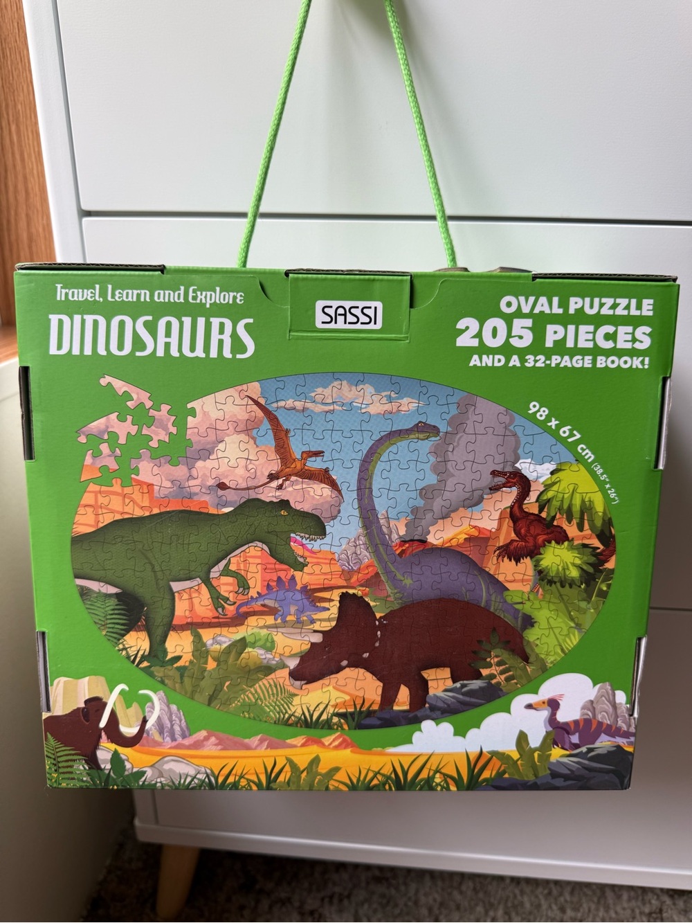 Sassi dinosaur puzzle and book set
